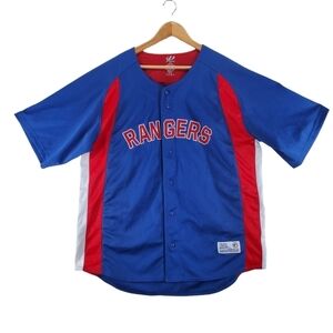 Texas Rangers Dynasty Jersey Men XL World Series Champs 2023 Stitched Blue Red